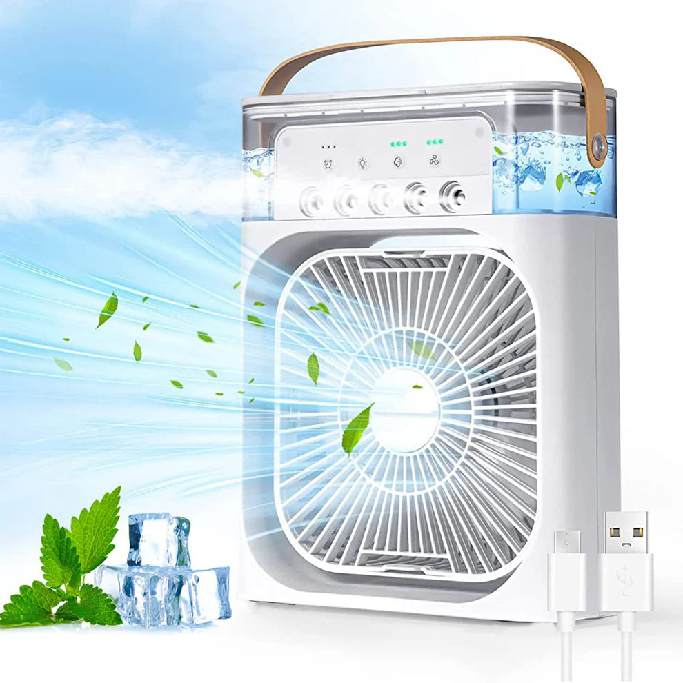 Portable Air Cooler Fan with 7-Color Light β Personal AC Fan