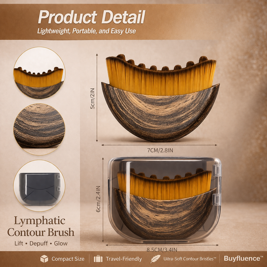 Original Lymphatic Contour Facial Brush for Face Uplifting & Glow Jawline Defining Massage Tool | Super Soft Drainage Massager for Puffiness