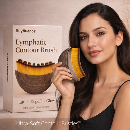 Original Lymphatic Contour Facial Brush for Face Uplifting & Glow Jawline Defining Massage Tool | Super Soft Drainage Massager for Puffiness